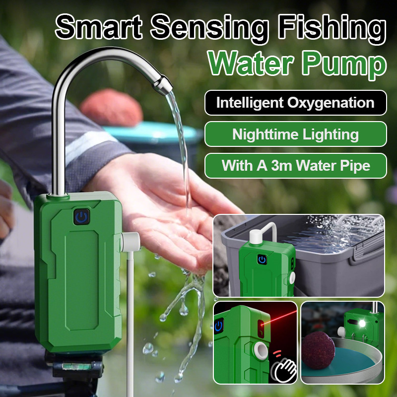 Aquarium Fish Electric - جهاز أكسجة كهربائي ذكي مع إضاءة،