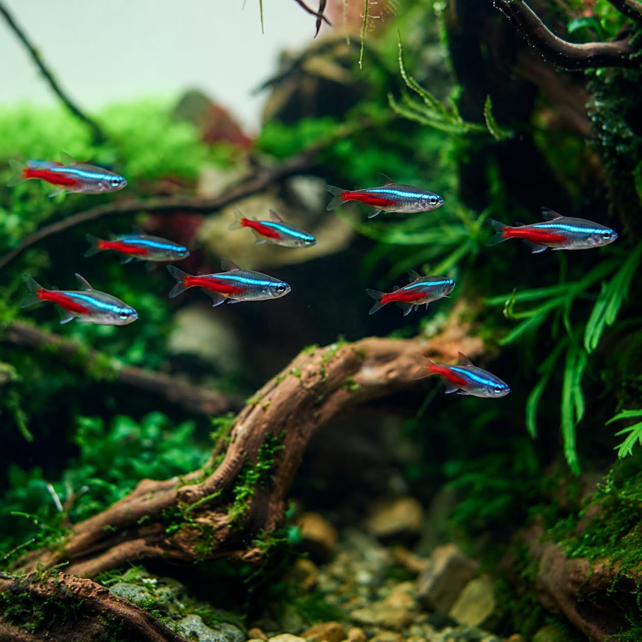 Tetra Fish In Aquarium - سمكة نيون تيترا باراشيرودون إنيسى، سمكة
