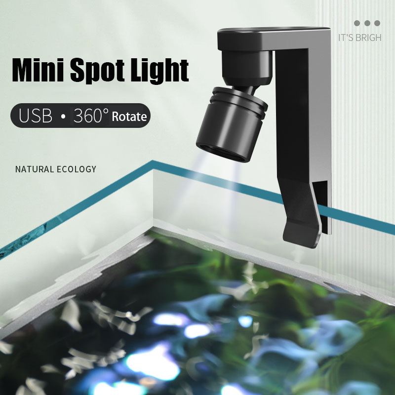 Aquarium Fish Yellow - USB المشبك ضوء مقاوم للماء أبيض/أصفر