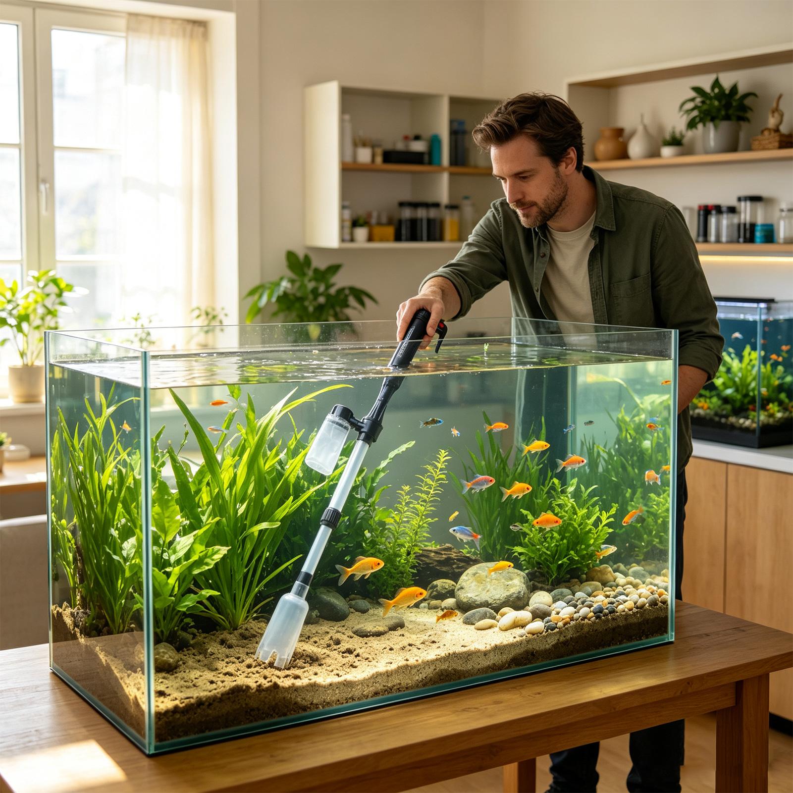 مكنسة كهربائية 3 في 1 لتنظيف ا - مراجعة Aquarium Fish Electric وسعره